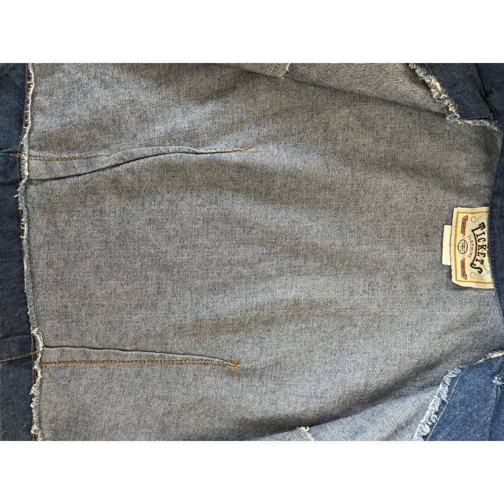 Good show Tickets Clothing Vintage cropped Denim Jean Vest 7/8 western boho zip - Picture 8 of 11